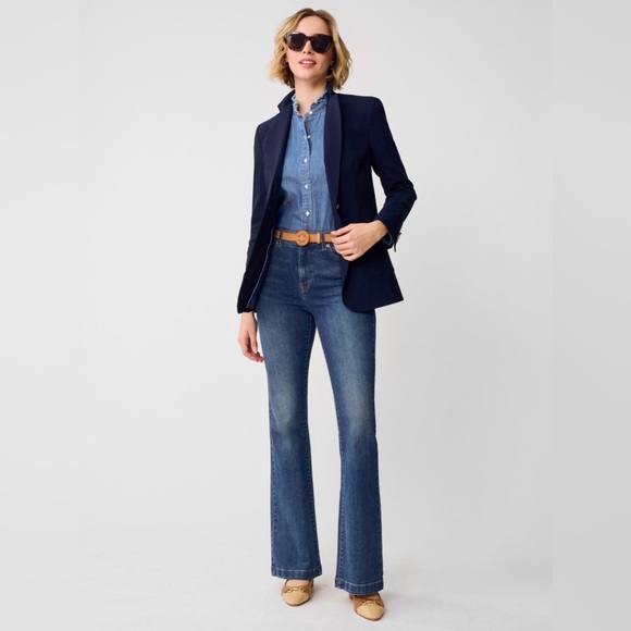 J. McLaughlin Benji Single-Breasted Amelia Cloth Blazer in Winter Navy $398 Sz 4 - Picture 12 of 14